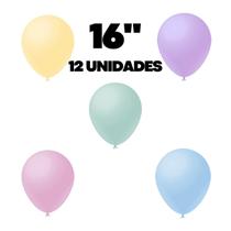Balão Pastel Bexiga Candy 16 Polegadas Gigante 12 Unidades - Festball