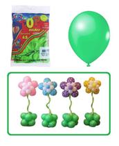 Balão Pera Bexiga Verde Limão Liso 6.5" Com 50 unidades