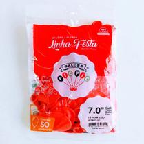 Balão Pera Bexiga Vermelho 7.0" 50 unidades