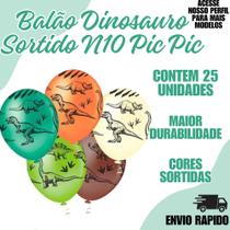 Balão Pic Pic Dinossauro Sortido N10 C/25un Festa Aniversario
