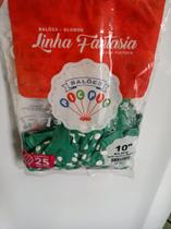 Balão Pic Pic N.10 Verde Poá Branco - 25 Unidades