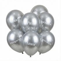 Balão Prata Frases Ano Novo Festcolor 9'' 25 Unid. Balão Prata Frases Ano Novo Festcolor 9'' 25 Unid.