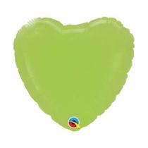 Balão Qualatex 04" - Coração - Verde Lima Metalizado Liso - 1 Un