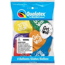 Balão Qualatex 11" - Qx Party Balloon Estampado - Get Well-Espirais - 6 Un
