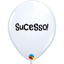 Balão Qualatex 11" - Qx Party Balloon Estampado - Sucesso!-Branco - 6 Un