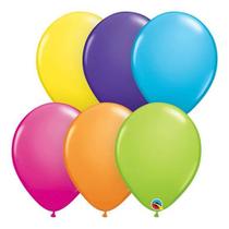 Balão Qualatex 11" - Qx Party Balloon Pkg Plain - Sortido Tropical - 6 Un