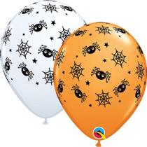 Balão Qualatex 11" - Redondo Sortido Especial - Aranhas, Webs E Estrelas - 50 Un