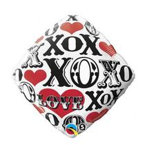 Balão Qualatex 18" - Diamante - Corações, Love, Xoxo - 1 Un