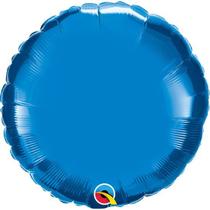 Balão Qualatex 18" - Redondo - Azul Safira Metalizado Liso - 1 Un