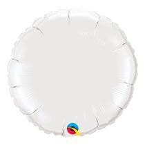 Balão Qualatex 18" - Redondo - Branco Metalizado Liso - 1 Un