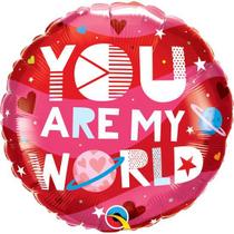 Balão Qualatex 18" - Redondo - You Are My World - 1 Un