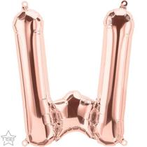 Balão Qualatex 34" - Letra - W Ouro Rosê - 1 Un