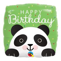 Balão Qualatex Feliz aniversario Panda - 18" 46 cm