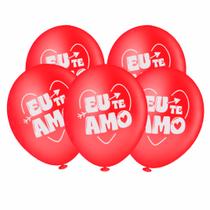 Balão Redondo 8 Polegadas - Eu Te Amo Sortido 20 unid.