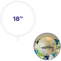 Balão Redondo Bubble Balloon Cristal 18 POL Pacote com 10
