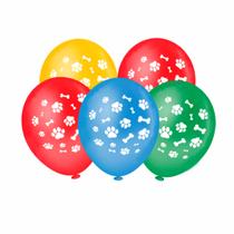 Balão Redondo Caninos Sortido 8" 20 Unid.