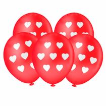 Balão Redondo Corações Vermelho e Branco 8" 20 Unid. Balão Redondo Corações Vermelho e Branco 8" 20 Unid.