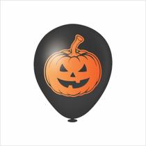 Balão Redondo Halloween Preto e Laranja 10" - 10 Unid.