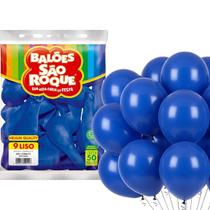 Balão Redondo N.09 Azul Cobalto Pacote 50 Unidades - São Roque