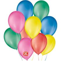 Balão Redondo N09 Cores Sortidas Pacote com 50 Unidades Balão Redondo N09 Cores Sortidas Pacote com 50 Unidades