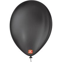 Balão Redondo N09 Preto ébano - Pacote com 50 Unidades