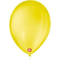Balão Redondo Nº9 Amarelo Citrino - Pacote com 50 Unidades
