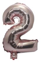 Balão Rose Gold Gigante Numero 2 Metalizado 75 Cm - Festas & Decor