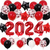 Balão RUBFAC Red Foil Número 2024 Feliz Ano Novo 40cm