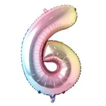 Balão RUIANSI de Folha Número Arco-Íris 40" para Decoração de Festa Balão RUIANSI de Folha Número Arco-Íris 40" para Decoração de Festa