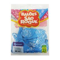 Balao Sao Roque Cha Bebe 9 Azul Baby/branco 25un - São Roque