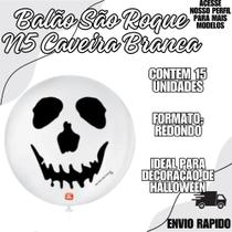 Balão São Roque N5 C/15Uni Tema Caveira Festa Halloween