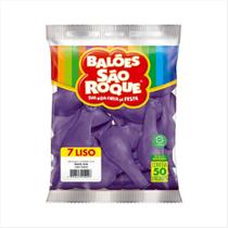 Balão São Roque N7 roxo uva com 50 unidades