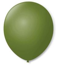 Balão São Roque Redondo N8 C/50un Verde Militar