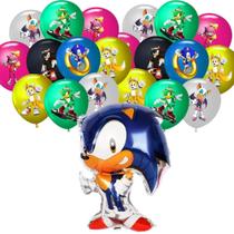 Balão Sonic Bexiga Festa De Aniversario Decoração Infantil Bexigas 25un