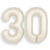 Balão SUWEN 30th Birthday Cream White Number 30 Foil 40in Balão SUWEN 30th Birthday Cream White Number 30 Foil 40in