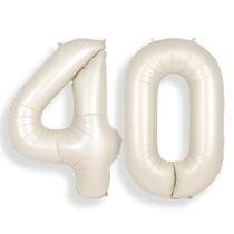 Balão SUWEN 40th Cream White Number 40 Foil Helium 1m