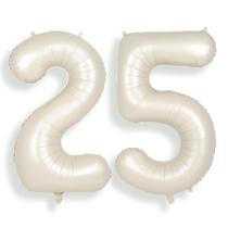 Balão SUWEN de 40 polegadas branco creme número 25 para 25ª festa Balão SUWEN de 40 polegadas branco creme número 25 para 25ª festa