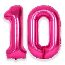 Balão SUWEN Hot Pink Number 10 Foil de 40 polegadas para festa Balão SUWEN Hot Pink Number 10 Foil de 40 polegadas para festa
