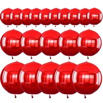 Balão TONIFUL 16 peças de papel alumínio redondo gigante 4D vermelho 10-22"