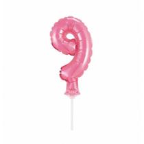 BALÃO TOPPER DE BOLO ROSA CLARO Nº 9 BALÃO TOPPER DE BOLO ROSA CLARO Nº 9