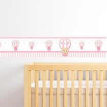 Balão Ursinho Rosa Adesivo De Parede Infantil Faixa Border Balão Ursinho Rosa Adesivo De Parede Infantil Faixa Border