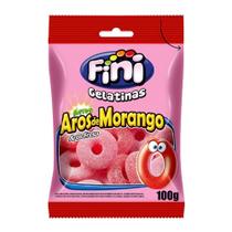 Balas de Gelatina Fini Aros de Morango 100g Balas de Gelatina Fini Aros de Morango 100g