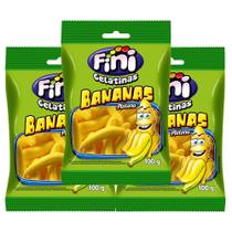 Balas de Gelatina Fini Banana 100g Kit com três unidades