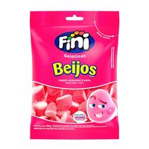 Balas de Gelatina Fini Beijos Morango 90g