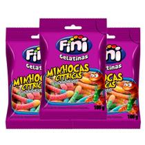 Balas de Gelatina Fini Minhocas Cítricas Sortidas 100g Kit com três unidades