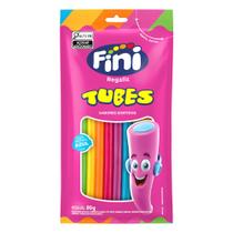 Balas Fini Tubes Arco Iris com Recheio Azul Sabores Sortidos 80g