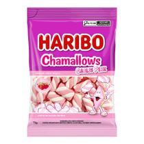 Balas Haribo Chamallows Cables Pink Sabor Morango 70g