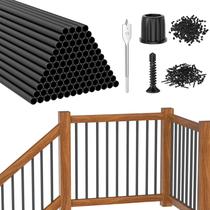 Balaústres de alumínio CKE 36 cm 3/4" de diâmetro pretos, pacote com 100 Balaústres de alumínio CKE 36 cm 3/4" de diâmetro pretos, pacote com 100