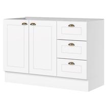 Balcão 03 Gavetas 02 Portas 120 cm Americana Branco HP