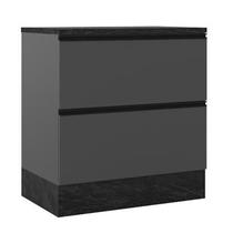 Balcão 1 Porta 1 Gaveta 0,80m Para Cooktop Com Tampo Etna Grafite - Poliman